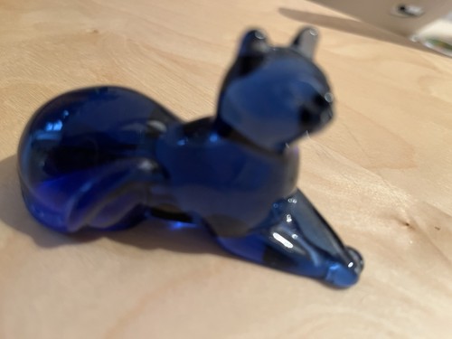 Cobalt blue cat kitty - blue, figurine